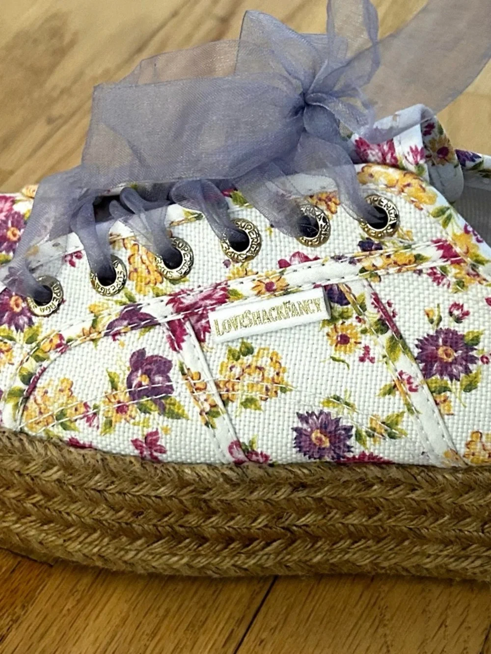 LOVESHACKFANCY x SUPERGA platform espadrille sneaker floral size 9.5